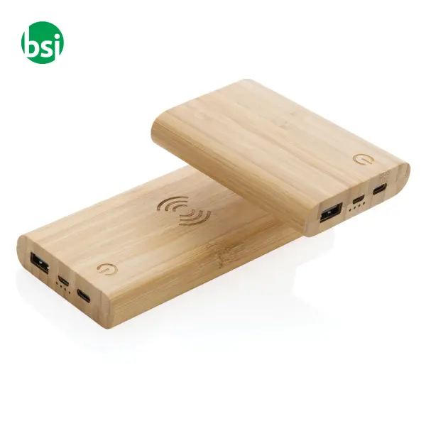 Powerbank wireless 8000 mAh 5W in bamboo -  1
