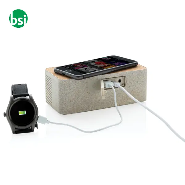 Speaker e caricatore wireless in fibra di grano -  4