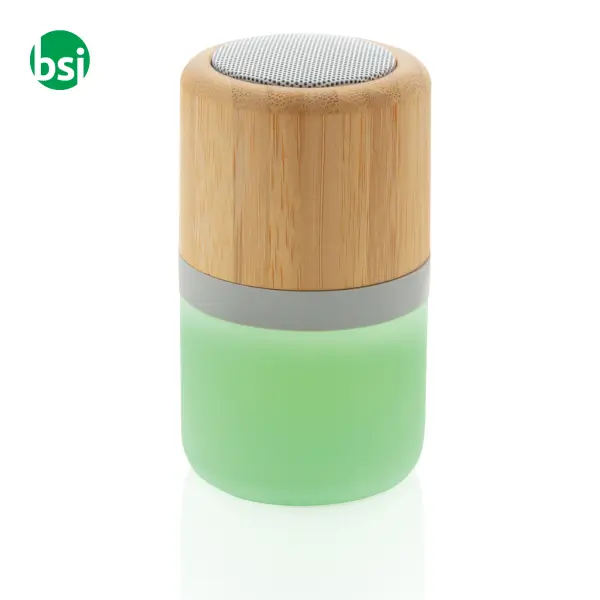Speaker personalizzabile in bamboo con luce 3W -  5