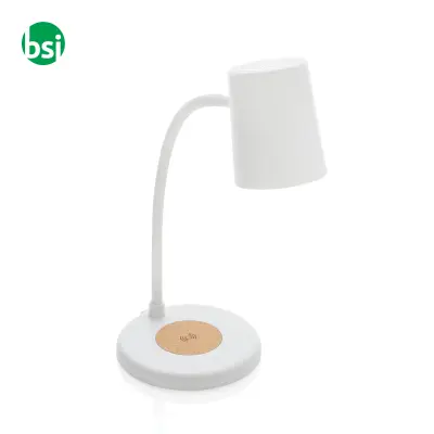Lampada Zanara con caricatore wireless 15W in rPlastica