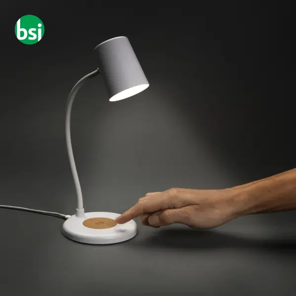 Lampada Zanara con caricatore wireless 15W in rPlastica -  6