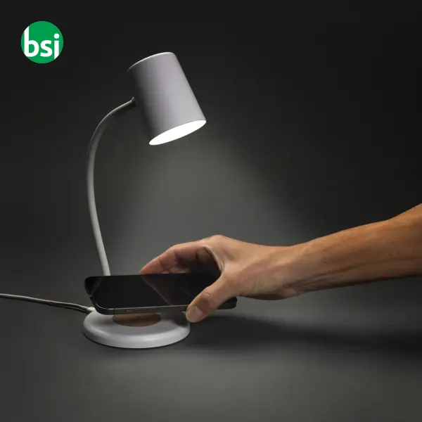 Lampada Zanara con caricatore wireless 15W in rPlastica -  7