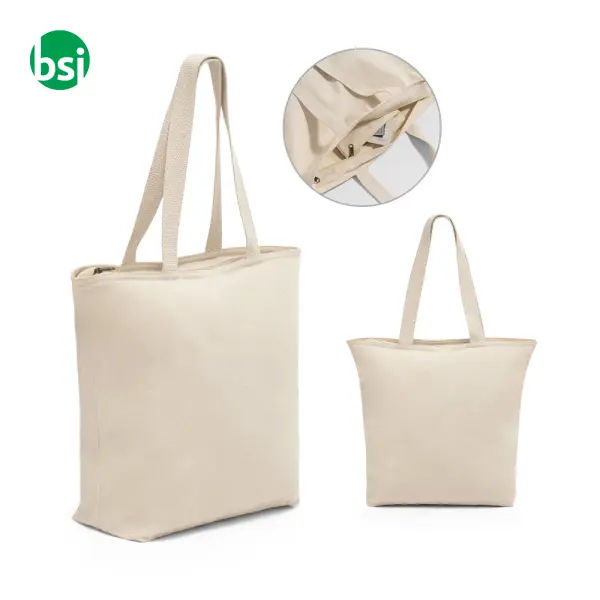 Borsa in cotone con chiusura - HACKNEY -  1