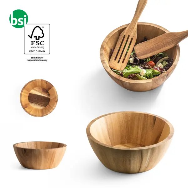 Insalatiera rotonda in legno di acacia SAGE -  1