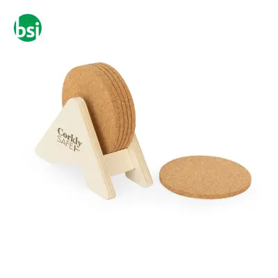 Supporto con 6 sottobicchieri - PLYCORK - Immagine 3