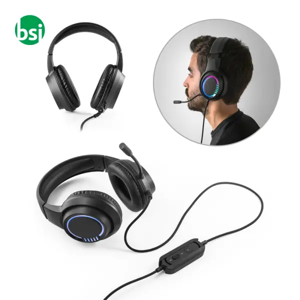 Cuffie in ABS con cavo da 2 m - Thorne Headset RGB -  1