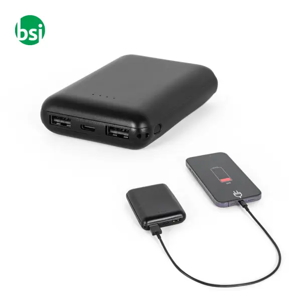 Power bank 8.000 mAh in ABS riciclato - LEAKEY 8 -  1