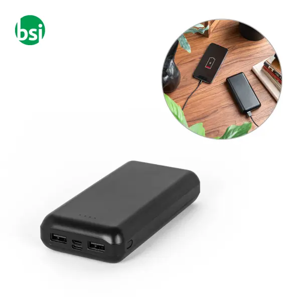 Power bank 20.000 mAh in ABS riciclato - LEAKEY 20 -  1