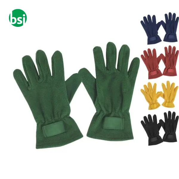 Guanti in polar da uomo con etichetta personalizzabile -  1