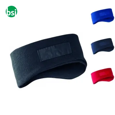 Fascia paraorecchie in polar con etichetta