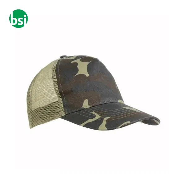 Cappellino mimetico con calotta a rete -  1