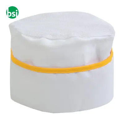Cappello da cuoco bianco con bordo colorato - Immagine 2