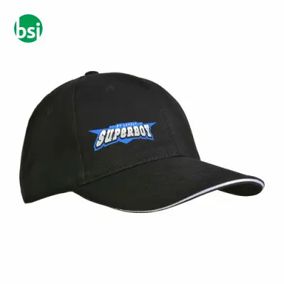 Cappellino in cotone pesante 6 pannelli + velcro - Immagine 3