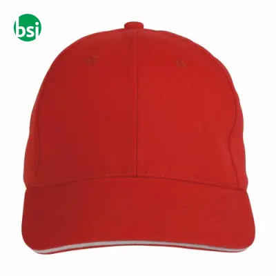 Cappellino in cotone pesante 6 pannelli + velcro - Immagine 4