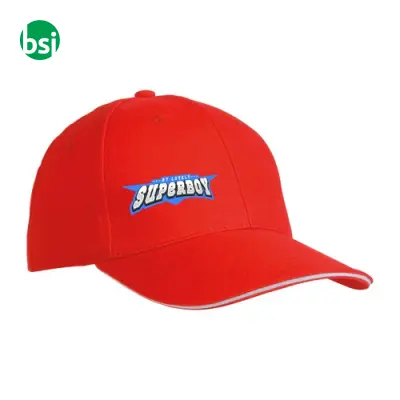 Cappellino in cotone pesante 6 pannelli + velcro - Immagine 5