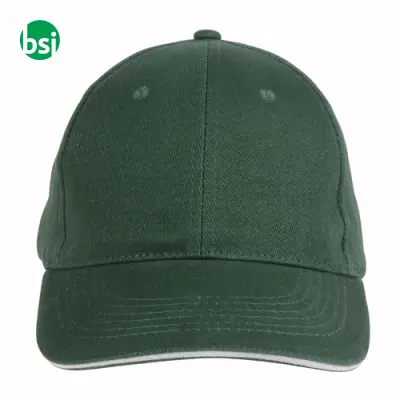 Cappellino in cotone pesante 6 pannelli + velcro - Immagine 6