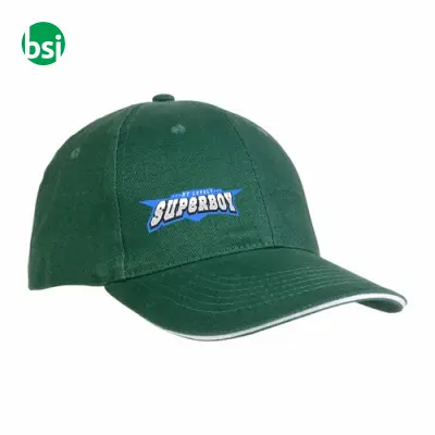 Cappellino in cotone pesante 6 pannelli + velcro - Immagine 7