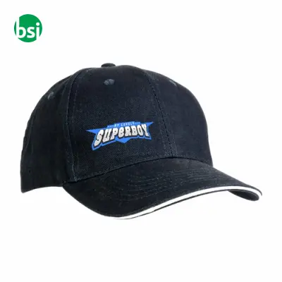 Cappellino in cotone pesante 6 pannelli + velcro - Immagine 9