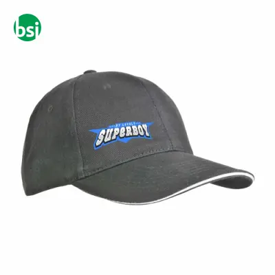 Cappellino in cotone pesante 6 pannelli + velcro - Immagine 11