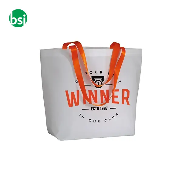 Shopper con soffietto alla base in TNT laminato IAELE -  7