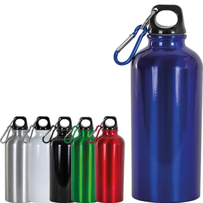 Borraccia in alluminio con moschettone 400ml