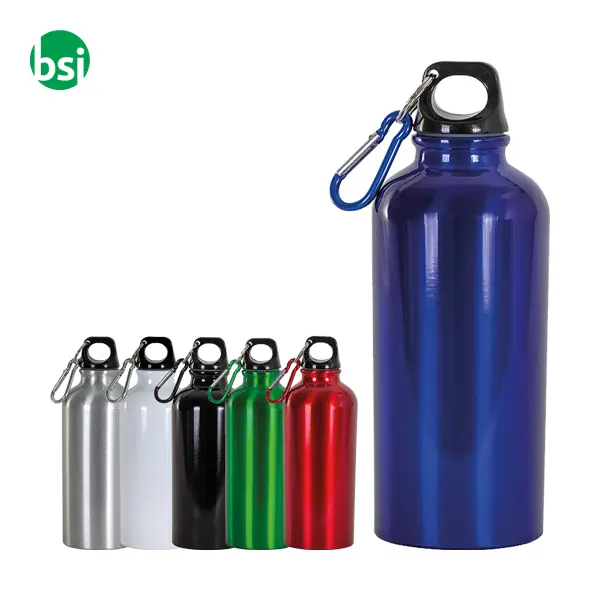 Borraccia in alluminio con moschettone 400ml -  1