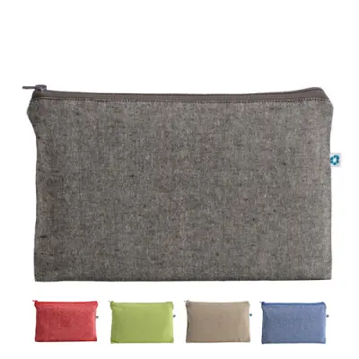 Beauty case in cotone riciclato con zip
