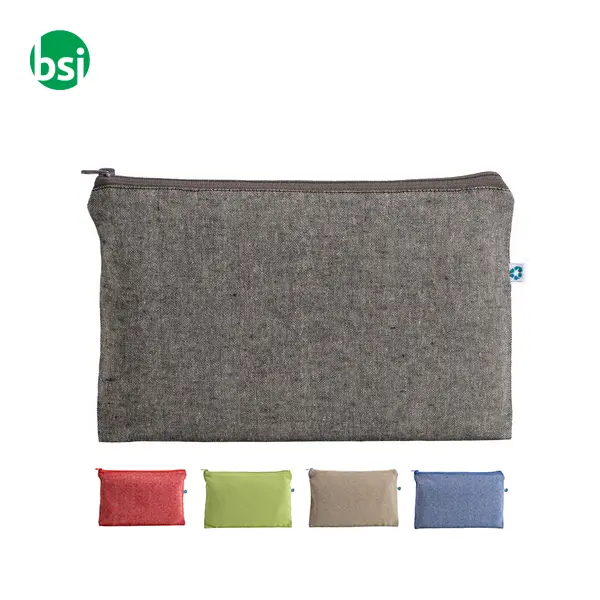 Beauty case in cotone riciclato con zip -  1