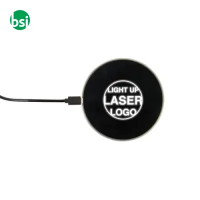 Base di ricarica senza fili con luce led incisione laser - Immagine 3