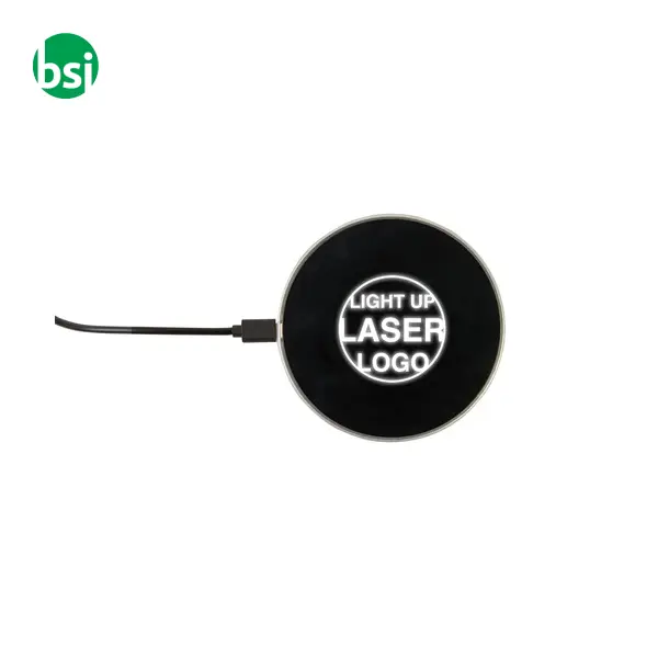 Base di ricarica senza fili con luce led incisione laser -  3