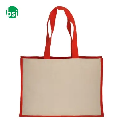 Shopper cotone dettagli juta 50x35x22 FLAVIA - Immagine 5