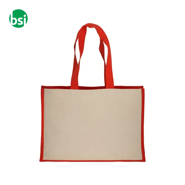 Shopper cotone dettagli juta 50x35x22 FLAVIA -  5