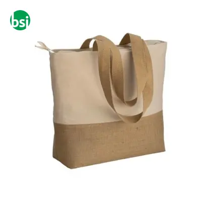 Shopper cotone e juta personalizzate 50x38x13 FLAVIANA