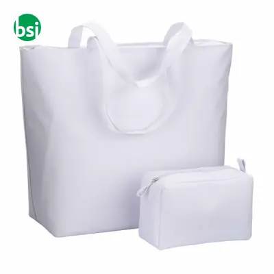 Borsa mare in poliestere manici lunghi chiusura zip - Immagine 3