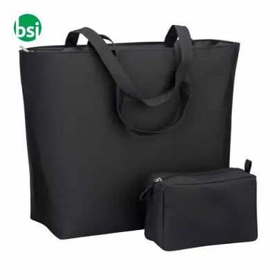 Borsa mare in poliestere manici lunghi chiusura zip - Immagine 6