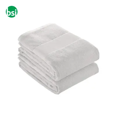 Asciugamano 100% cotone 400gr bianco 50x100 - Immagine 2