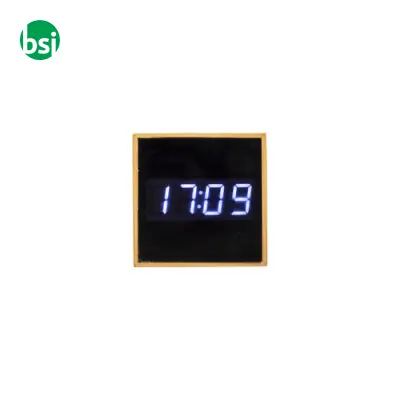Orologio sveglia display temperatura in bamboo - Immagine 2