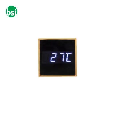 Orologio sveglia display temperatura in bamboo - Immagine 3