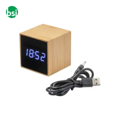 Orologio sveglia display temperatura in bamboo - Immagine 5