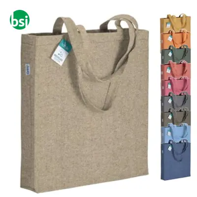 Shopper cotone riciclato personalizzate 38x42x8 GERTRUDE