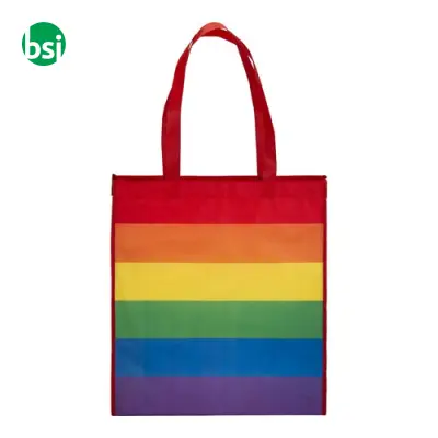Shopper in rPET personalizzate arcobaleno 38x42x8 GIAMILA - Immagine 2