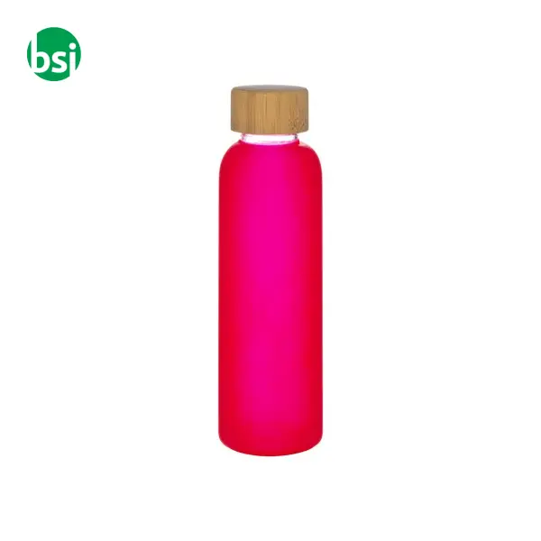 Bottiglia in vetro smerigliato 500 ml e tappo in bamboo -  4