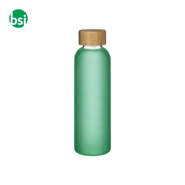 Bottiglia in vetro smerigliato 500 ml e tappo in bamboo -  3