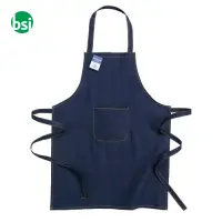 Grembiule in cotone denim riciclato con tasca frontale