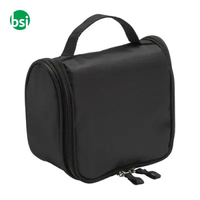Beauty case in microfibra con zip ampie tasche interne