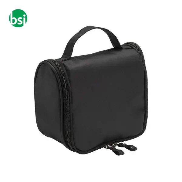 Beauty case in microfibra con zip ampie tasche interne -  1