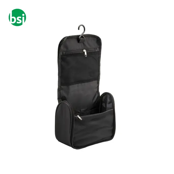 Beauty case in microfibra con zip ampie tasche interne -  3