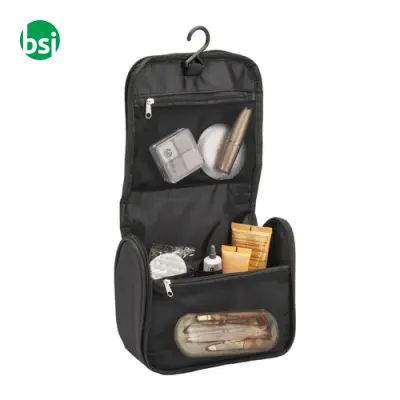 Beauty case in microfibra con zip ampie tasche interne - Immagine 5