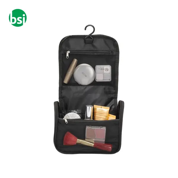 Beauty case in microfibra con zip ampie tasche interne -  6