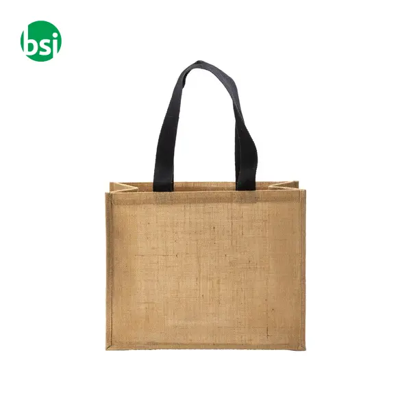 Borsa in juta manici lunghi colorati e soffietto -  2